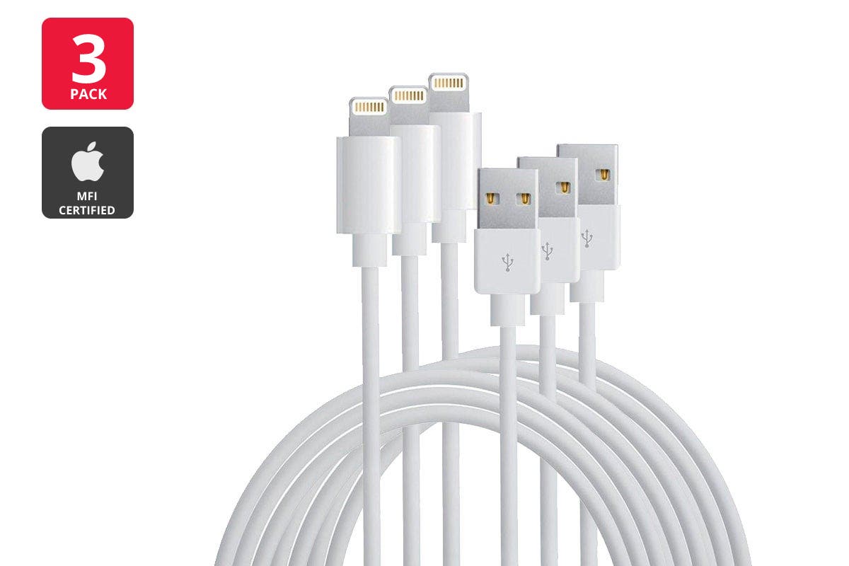 Lightning to USB Cable Certified by Apple MFI (3 Pack, 3m)