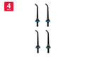 Kogan Cordless Advanced Water Flosser & Replacement Tips Black, 4 Pack