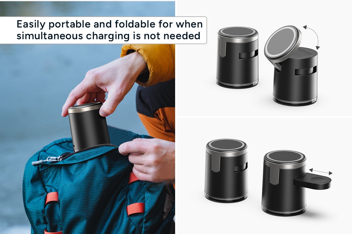 Kogan 3-in-1 Qi2 Foldable Wireless Charging Stand