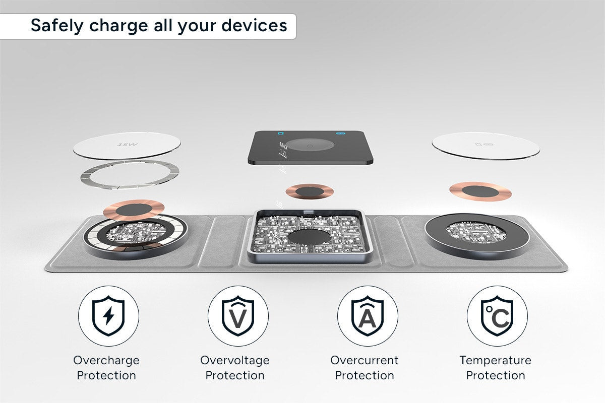 Kogan 3-in-1 Aluminum MagSafe Compatible Wireless Charging Stand