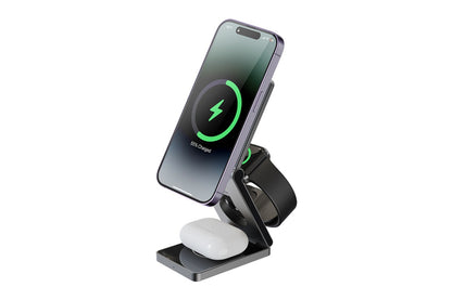 Kogan 3-in-1 Aluminum MagSafe Compatible Wireless Charging Stand