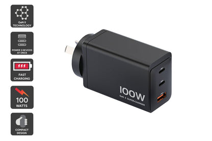 Kogan 100W 3-Port GaN Super Fast PD Phone Charger