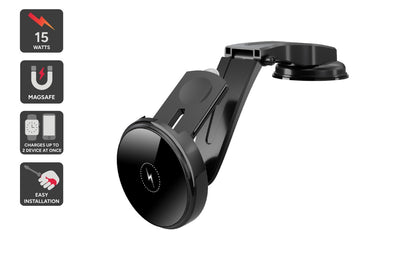 Kogan MagSafe Compatible Wireless Car Phone & Apple Watch Charger + 30W PD USB-A and USB-C Car Charger