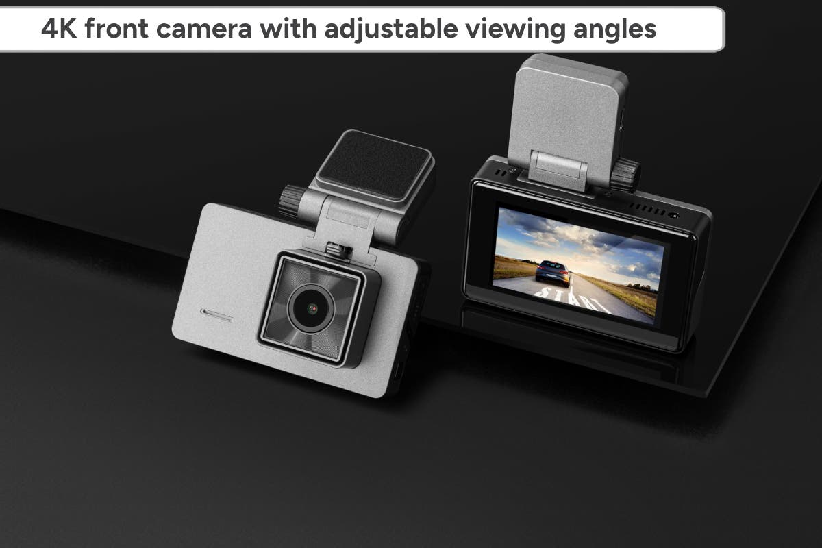 Kogan 4K/1080P Front and Rear Dash Camera with WiFi