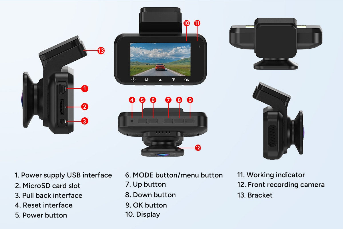 Kogan 1080p Dual Car Dash Camera (Front & Rear)