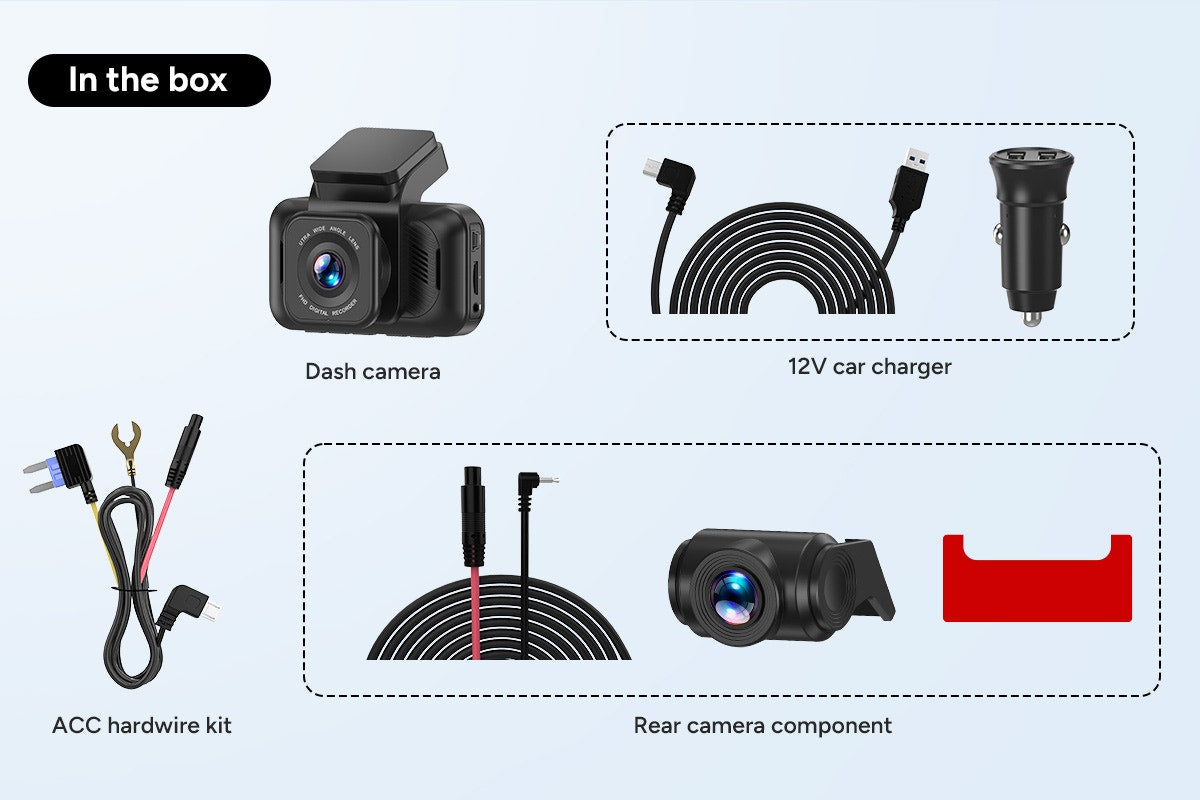 Kogan 1080p Dual Car Dash Camera (Front & Rear)