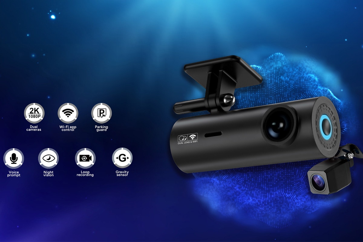 Kogan 2K Hidden Dual Channel Car Dash Camera - Front and Rear (SG2C-100)