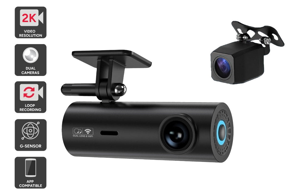 Kogan 2K Hidden Dual Channel Car Dash Camera - Front and Rear (SG2C-100)