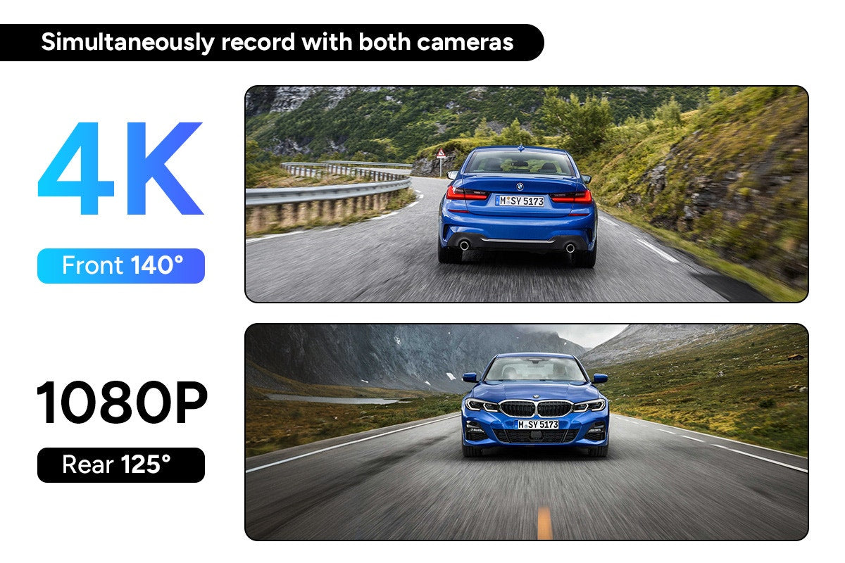 Kogan 4K Dual Dash Camera with ADAS & GPS (Front & Rear)
