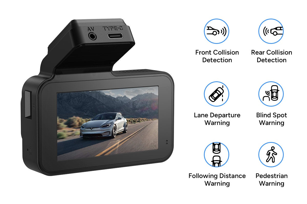 Kogan 4K Dual Dash Camera with ADAS & GPS (Front & Rear)