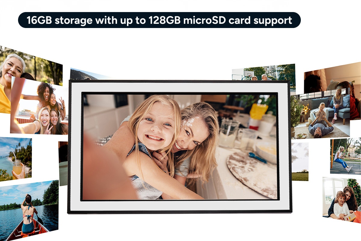 Kogan 15.6" Wi-Fi Digital Photo Frame with Frameo App (Black)