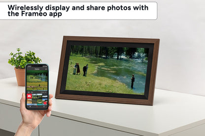 Kogan 15.6" Wi-Fi Digital Photo Frame with Frameo App (Brown)