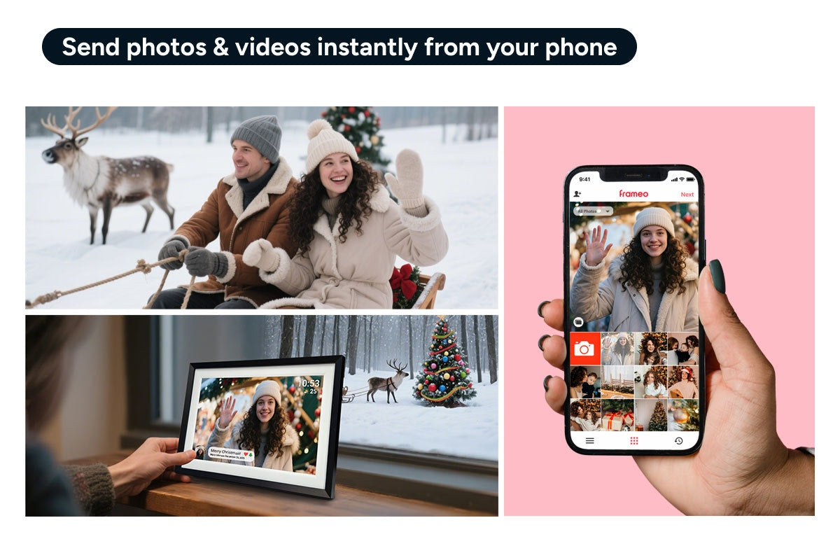 Kogan 10.1" Touch Screen Digital Photo Frame with Frameo App (Including 3 Frames)