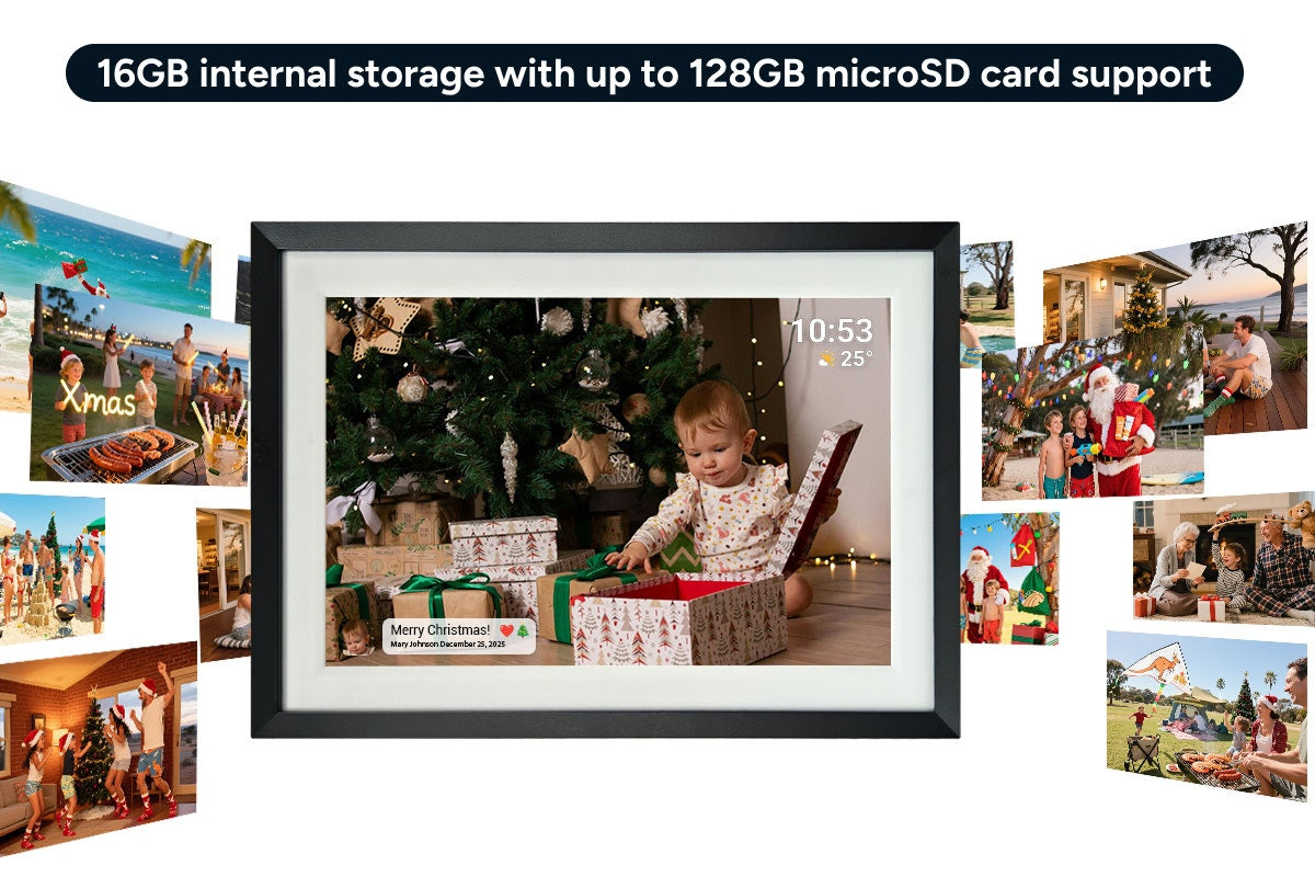 Kogan 10.1" Touch Screen Digital Photo Frame with Frameo App (Including 3 Frames)