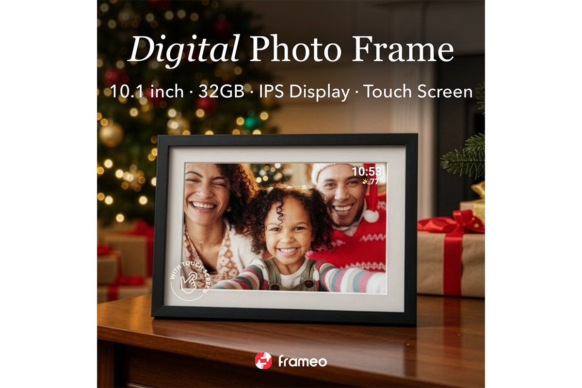 Kogan 10.1" Touch Screen Digital Photo Frame with Frameo App (Including 3 Frames)