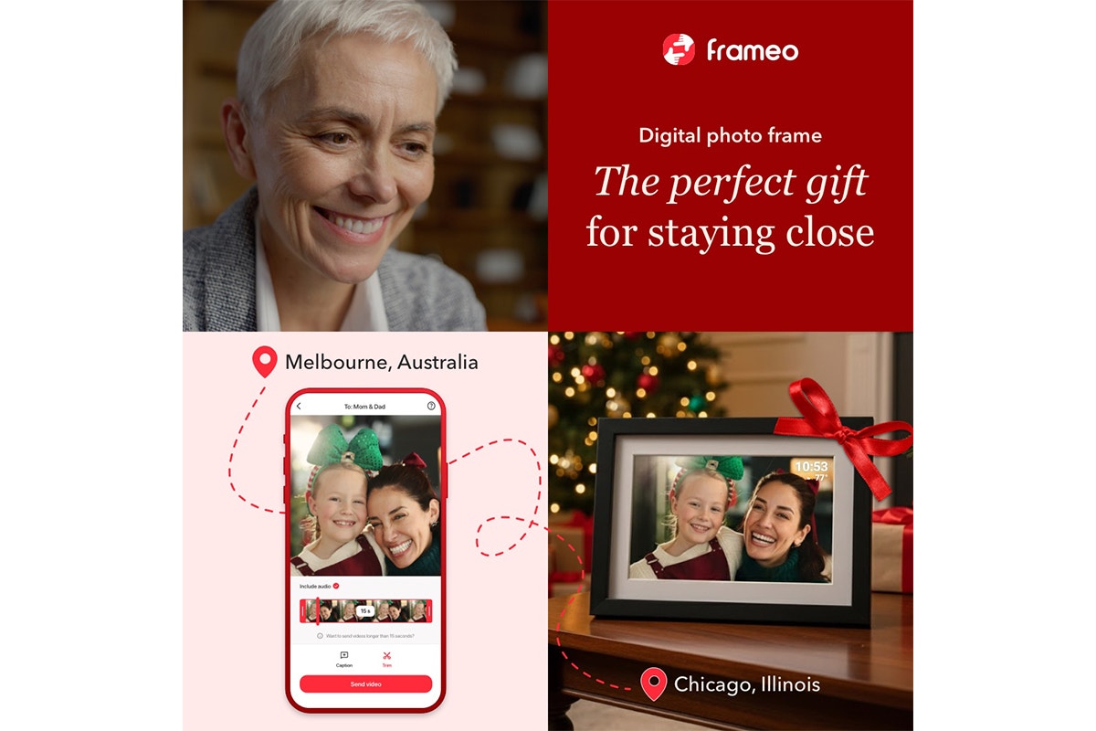 Kogan 10.1" Touch Screen Digital Photo Frame with Frameo App (Including 3 Frames)