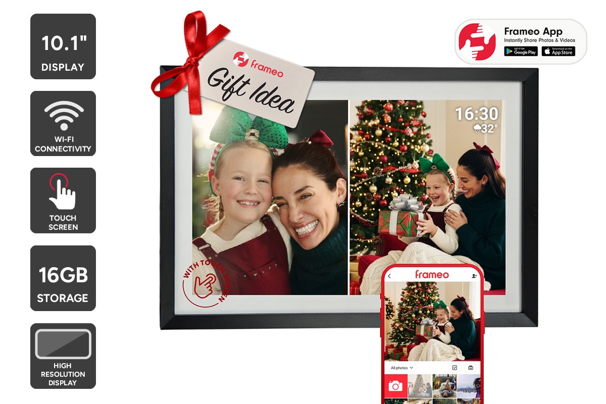 Kogan 10.1" Touch Screen Digital Photo Frame with Frameo App (Including 3 Frames)
