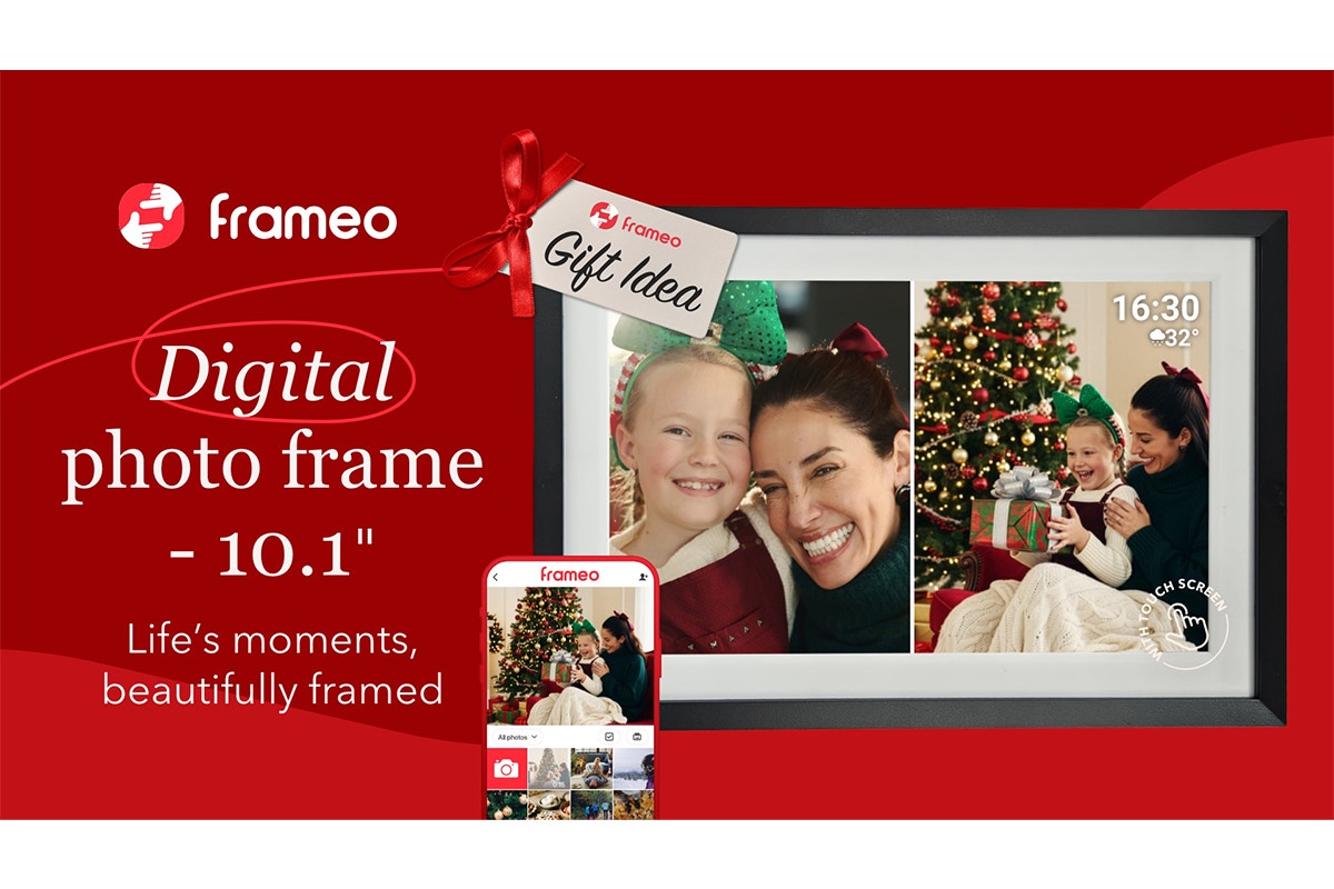 Kogan 10.1" Touch Screen Digital Photo Frame with Frameo App (Including 3 Frames)