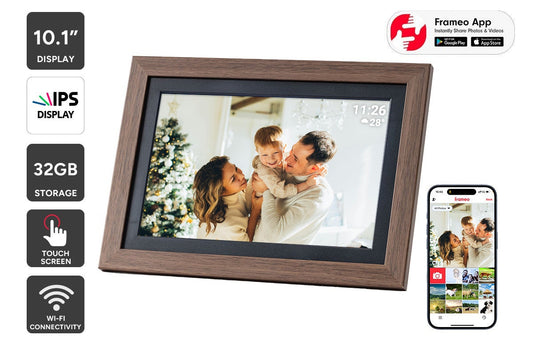 Kogan 10.1" Wi-Fi Digital Photo Frame with Frameo App - 32GB,Wood