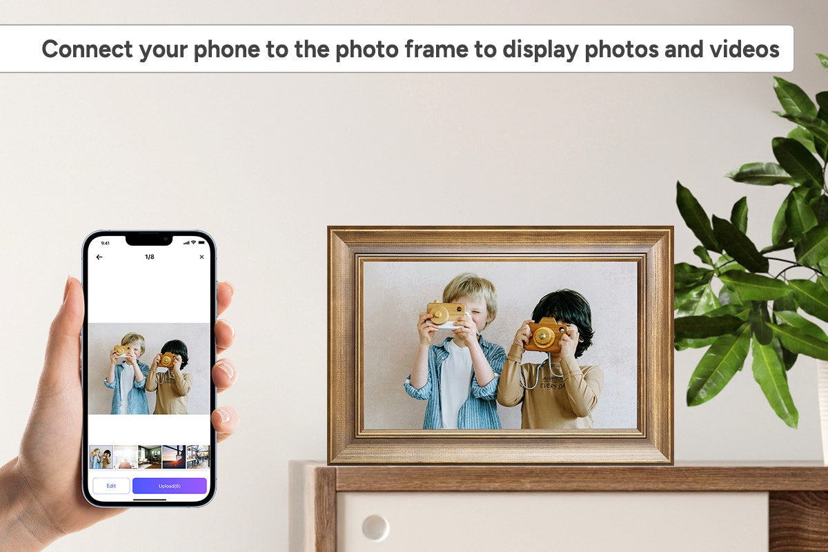 Kogan 10.1" Touch Screen Wireless Digital Photo Frame (Wood)