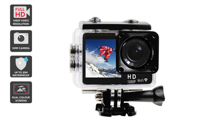 Kogan DS1030 Dual Screen 1080P Wi-Fi Action Camera with Waterproof Case