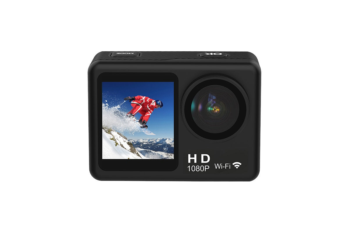 Kogan DS1030 Dual Screen 1080P Wi-Fi Action Camera with Waterproof Case