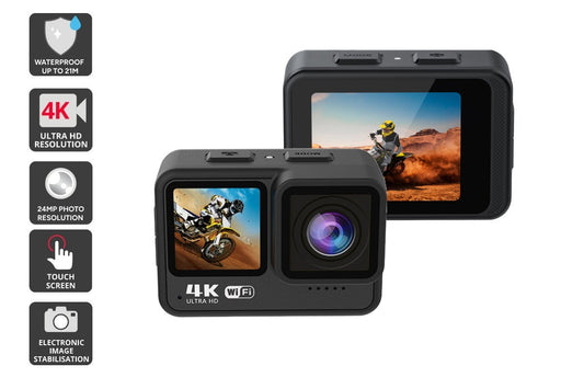 Kogan 4K Dual Touchscreen 21m Waterproof Action Camera