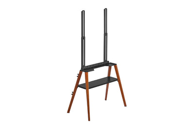 Kogan Danish Studio TV Stand with Storage Shelf for 43  - 65  TVs  Matte Black & Walnut