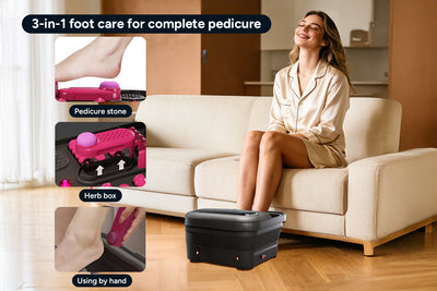 Kogan Foot Spa Bath and Massager Heated Bubble Vibration Rollers