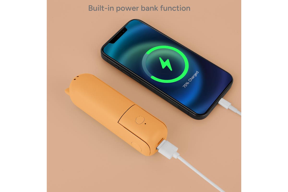 2-in-1 Portable USB Mini Fan and Power Bank (Orange)