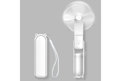 2-in-1 Mini Handheld Fan and Power Bank (White)