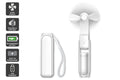 2-in-1 Mini Handheld Fan and Power Bank (White)