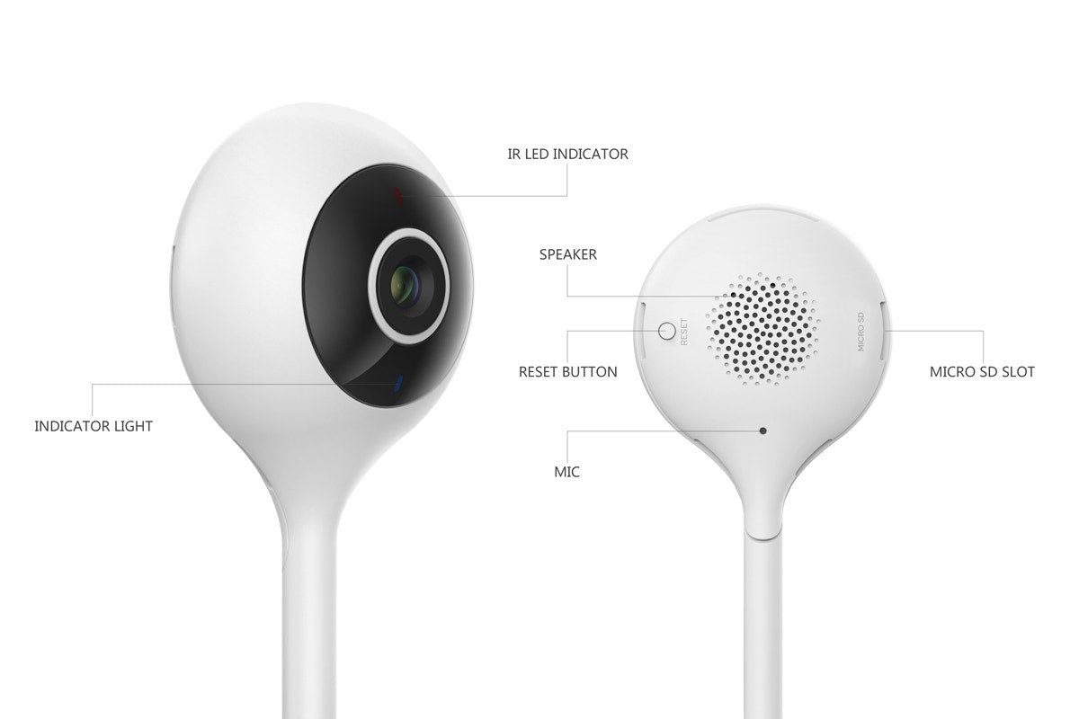 Kogan SmarterHomeâ„¢ 1296p Smart Baby Monitor Security Camera (White)