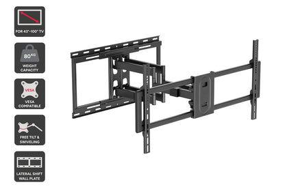 Kogan Tilt Extendable Full Motion Wall Mount for 43" - 100" TVs