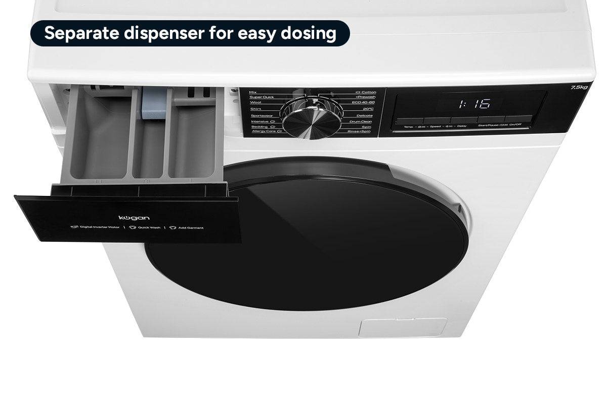 Kogan 7.5kg Front Load BLDC Inverter Washing Machine (White)
