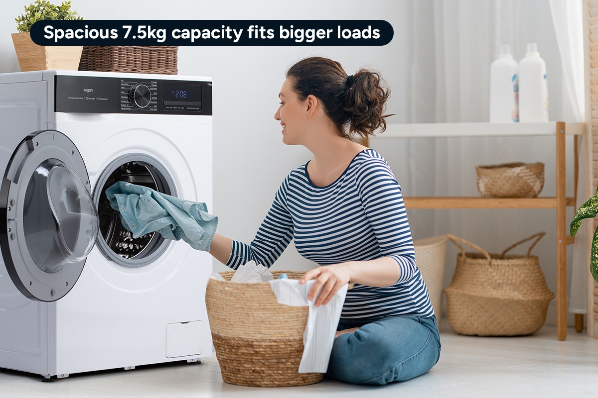 Kogan 7.5kg Front Load BLDC Inverter Washing Machine (White)