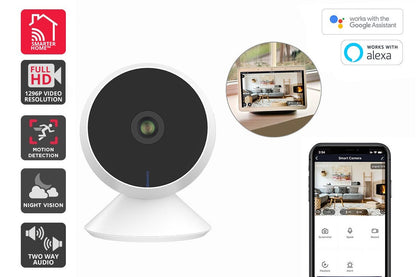 Kogan SmarterHome™ 3MP Indoor Security Camera with USB-C