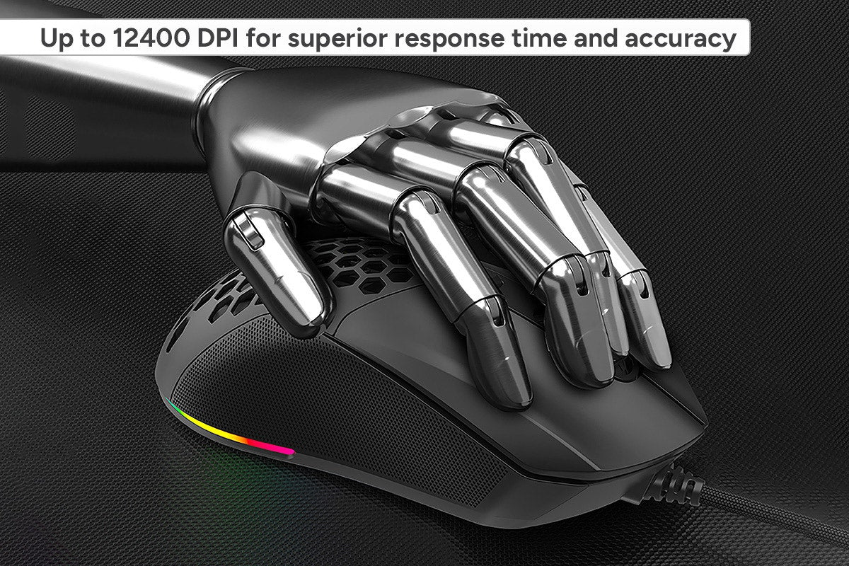 Gorilla Gaming GM121 RGB Ultralight Gaming Mouse  - 67g)