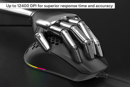 Gorilla Gaming GM121 RGB Ultralight Gaming Mouse  - 67g)