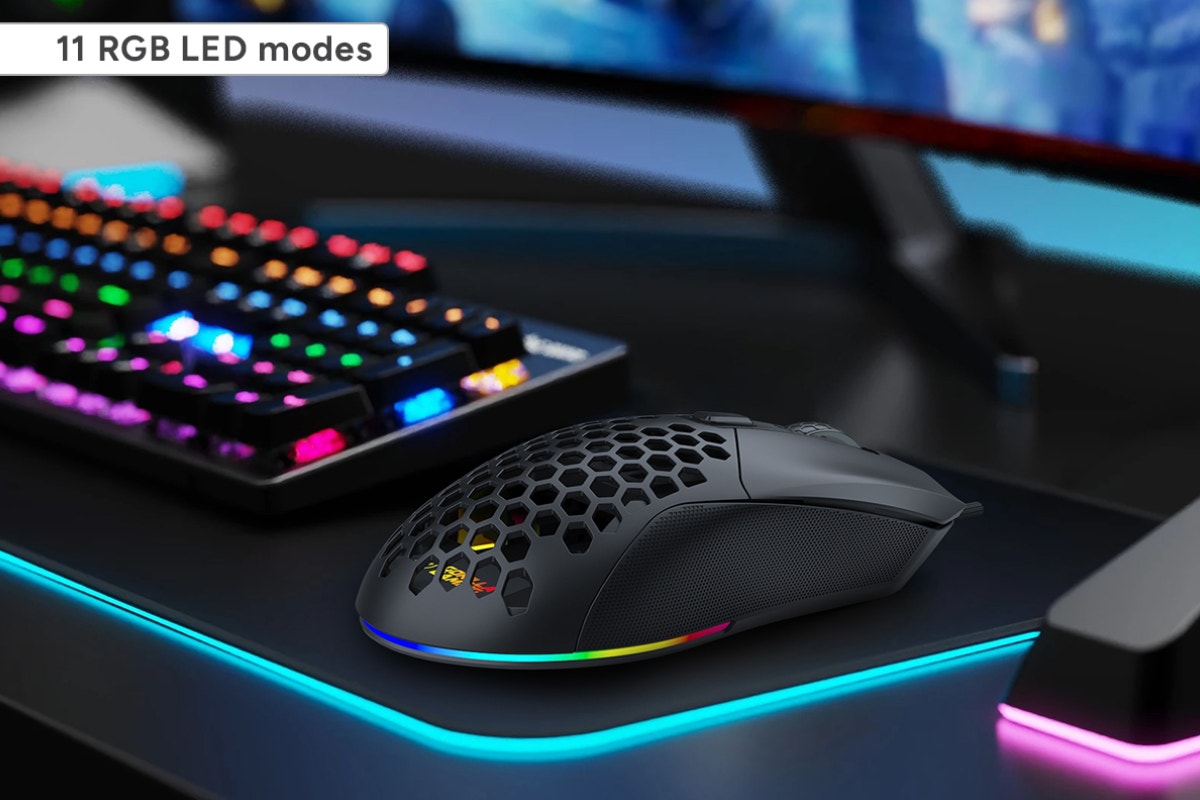 Gorilla Gaming GM121 RGB Ultralight Gaming Mouse  - 67g)