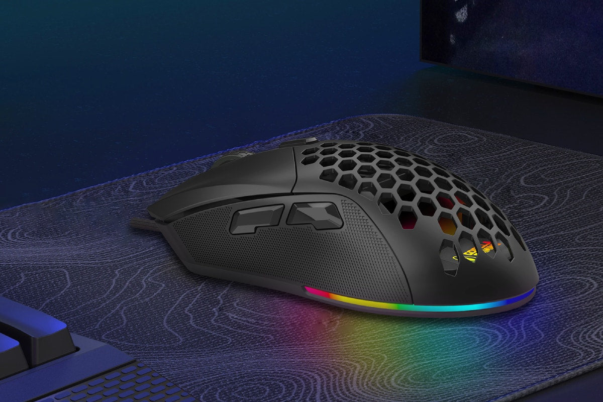 Gorilla Gaming GM121 RGB Ultralight Gaming Mouse  - 67g)