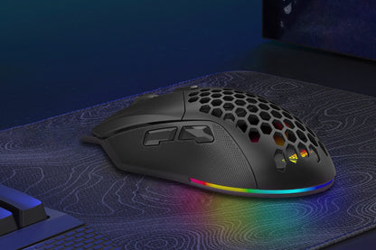 Gorilla Gaming GM121 RGB Ultralight Gaming Mouse  - 67g)