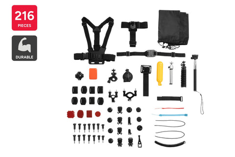 Kogan 216 Piece Action Camera/GoPro Compatible Accessory Kit - Auzzistore