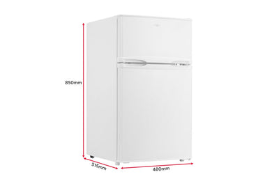 Kogan 85L Top Mount Fridge White Compact Quiet Reversible Door