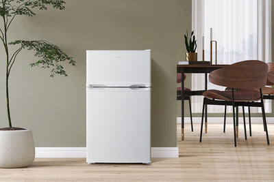 Kogan 85L Top Mount Fridge White Compact Quiet Reversible Door