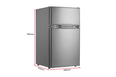 Kogan 85L Top Mount Fridge Stainless Steel Compact Quiet Design