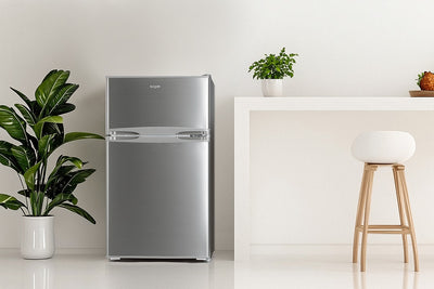 Kogan 85L Top Mount Fridge Stainless Steel Compact Quiet Design