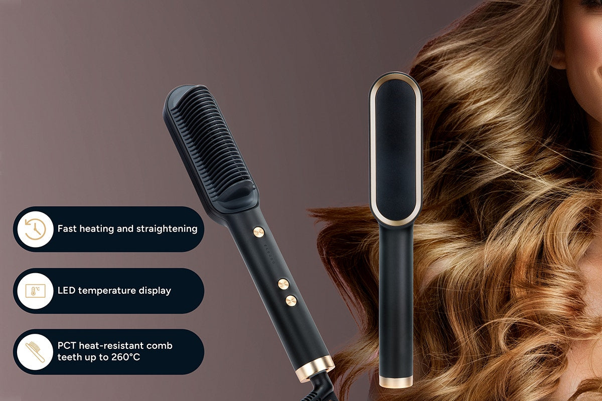 Kogan Heated Ionic Hair Brush Straightener