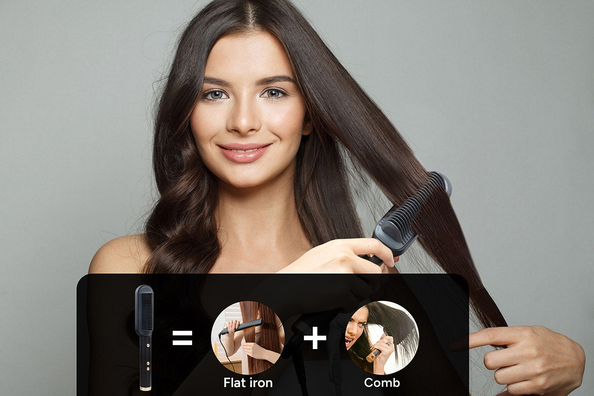Kogan Heated Ionic Hair Brush Straightener