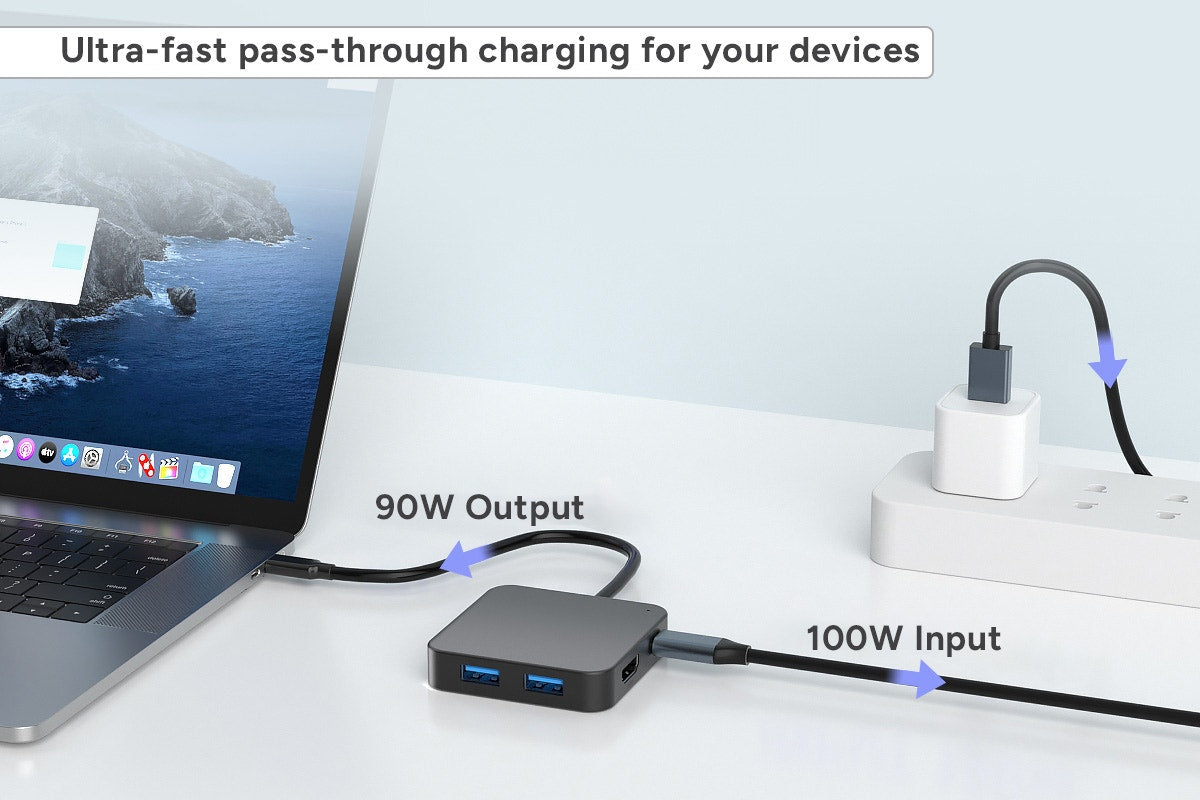 Kogan 6-in-1 100W PD USB-C Hub for PC and Tablets (4K, 60Hz)